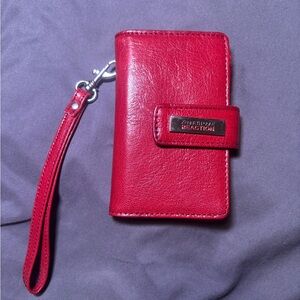 Kenneth Cole Reaction Red Leather Wrsitlet Wallet